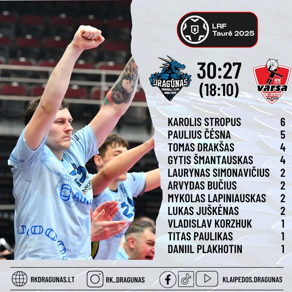 Vyrų komanda taip pat keliauja į LRF taurės finalą!